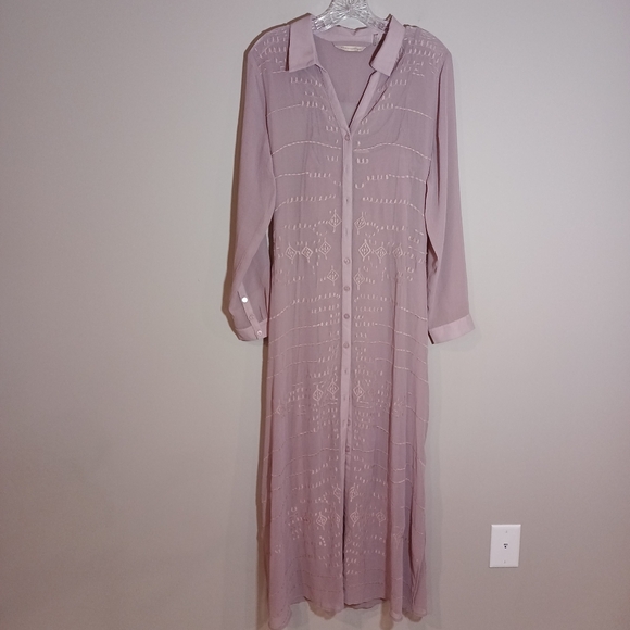 Soft Surroundings Dresses & Skirts - Soft Surroundings Ibiza Dress & Slip Sheer Shirtdress Size S Mauve Dusty Pink